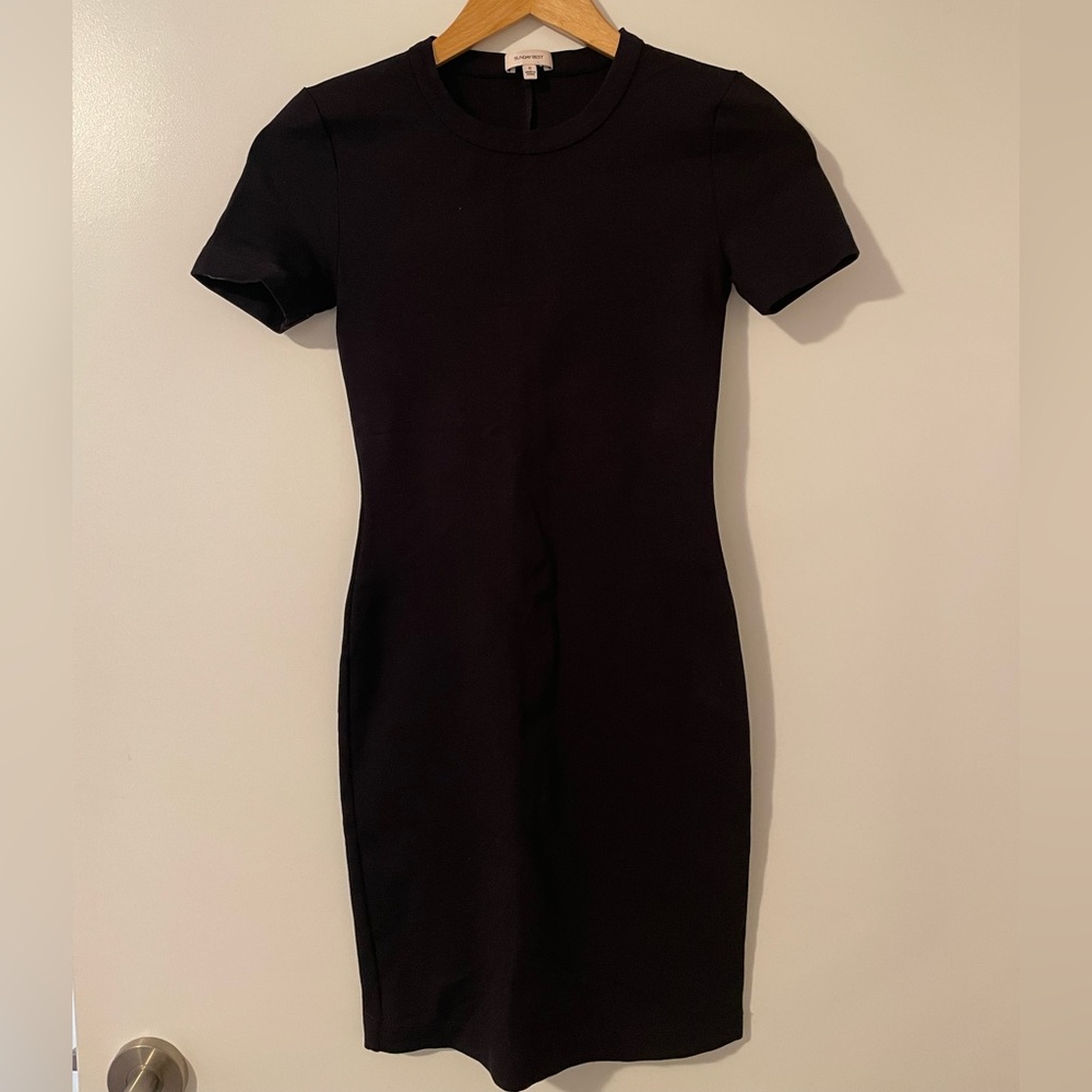 Aritzia Sunday Best bodycon dress. Ends above the knee.
